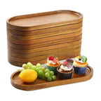 Wooden Food Tray Round Rectangle Snack Plate