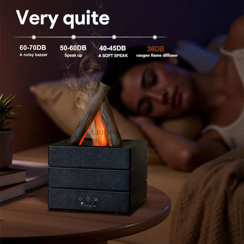 Aroma Humidifier Flame Diffuser with Remote Control