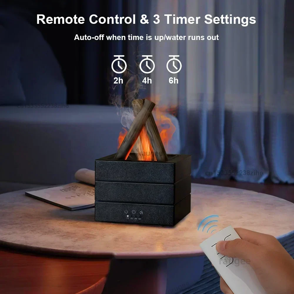 Aroma Humidifier Flame Diffuser with Remote Control