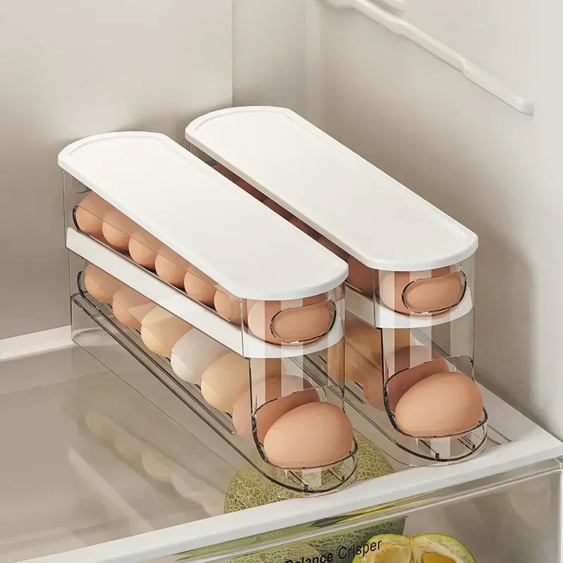 Plastic Egg Storage Box Automatic Rolling Dispenser
