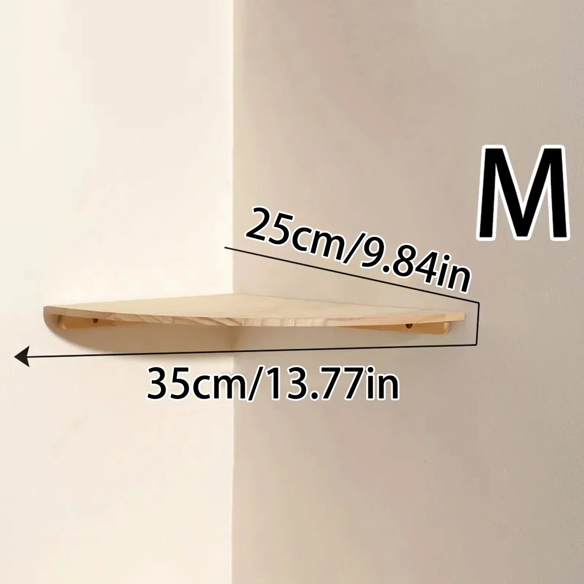 Burlywood Wood Floating Corner Shelf for Living Room
