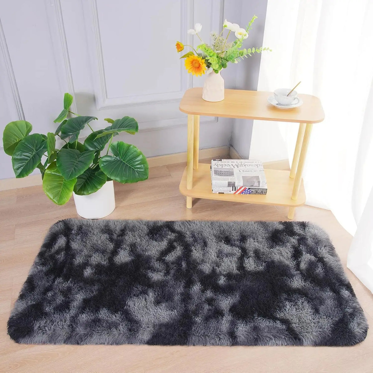 VIKAMA Shaggy Runner Rug Soft Polyester for Bedroom
