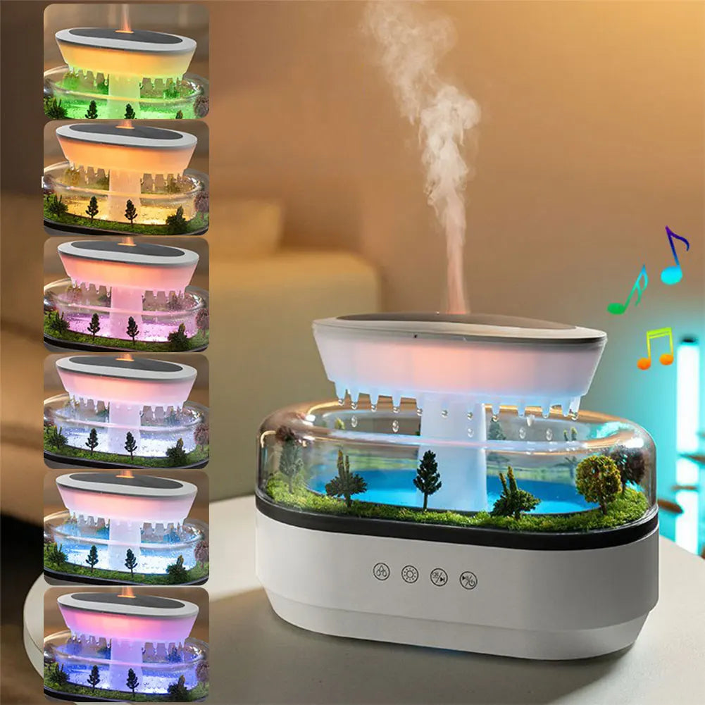Cloud Rain Humidifier with 7 Colors and Essential Oils