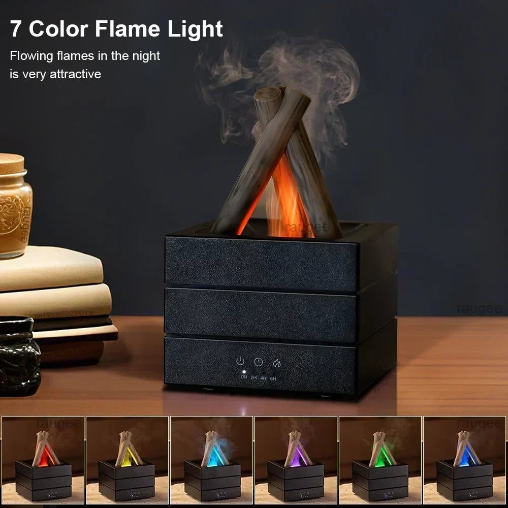Aroma Humidifier Flame Diffuser with Remote Control