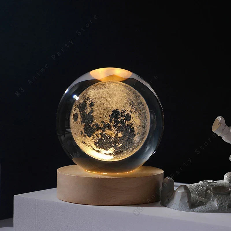 3D Crystal Ball Night Light Lamp for Kids 5cm