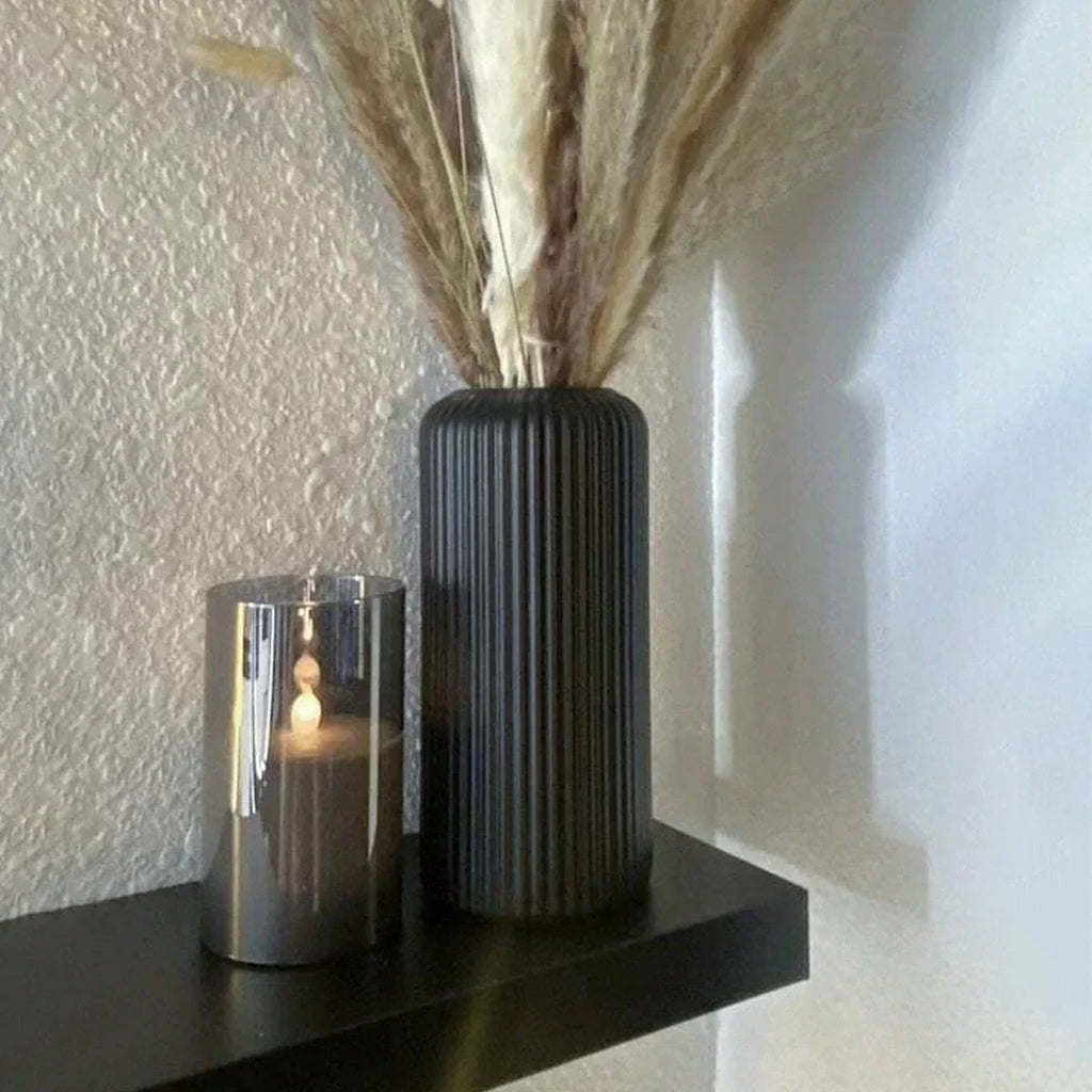 Striped Plastic Bud Vase for Flowers Decorative Display