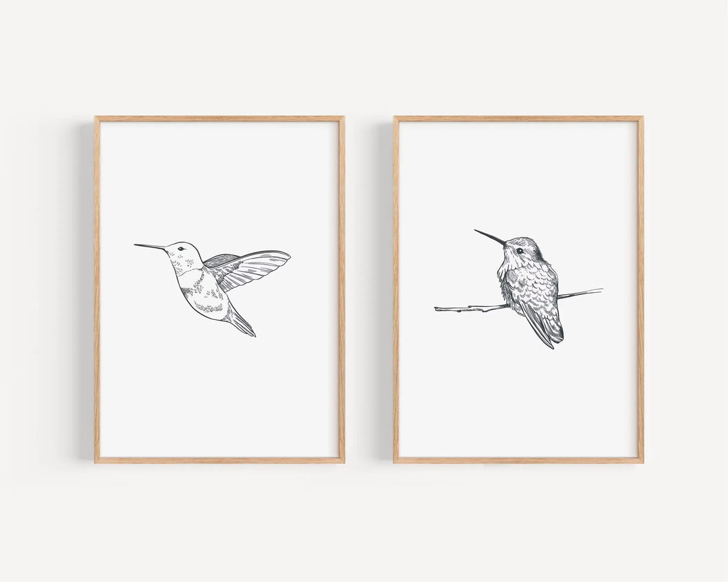 Retro Hummingbird Canvas Prints for Home Decor