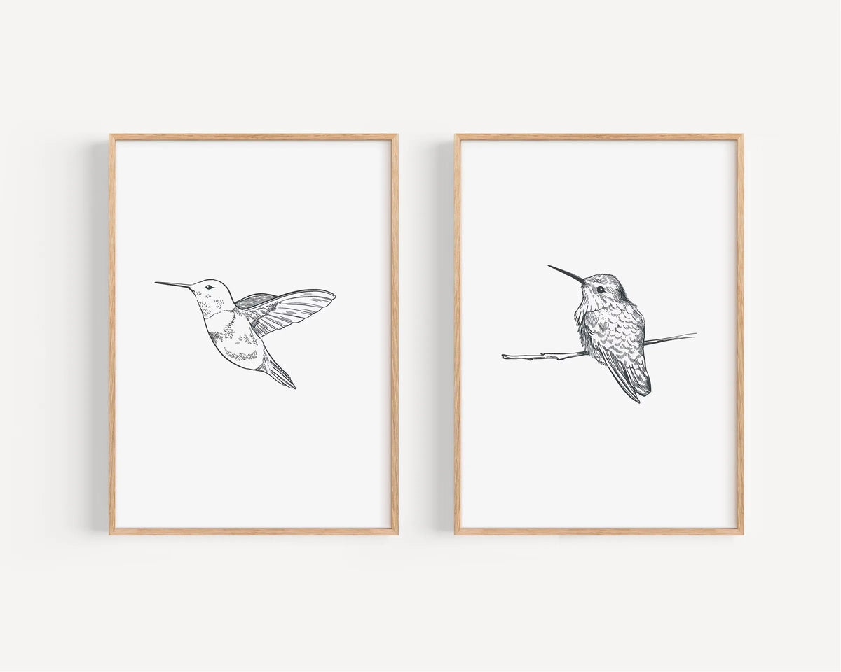 Retro Hummingbird Canvas Prints for Home Decor