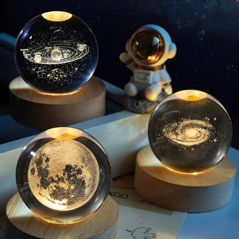 3D Crystal Ball Night Light Lamp for Kids 5cm