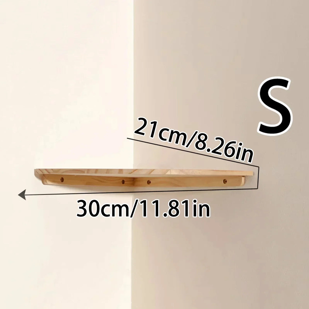 Burlywood Wood Floating Corner Shelf for Living Room