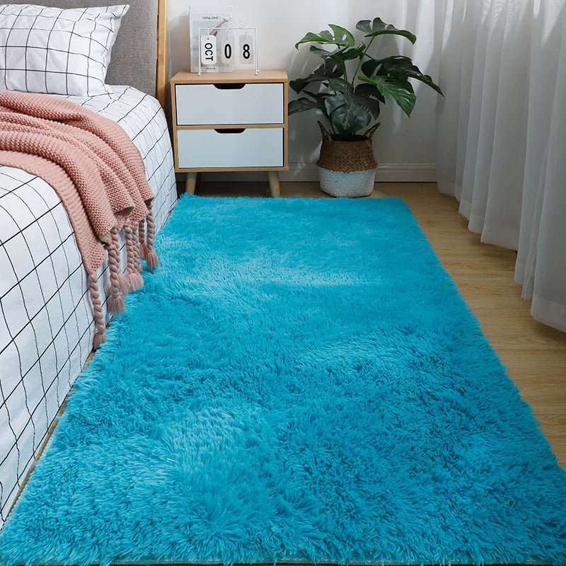 Solid Color Polyester Bedside Blanket for Girls