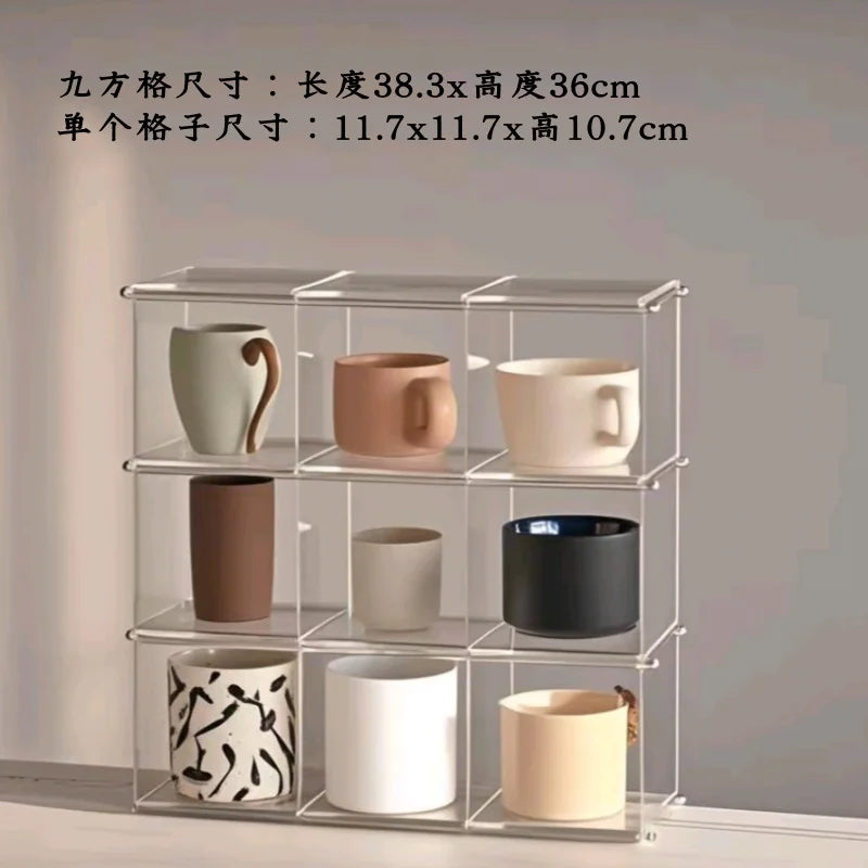 Acrylic Tea Set Storage Rack for Kitchen Countertops