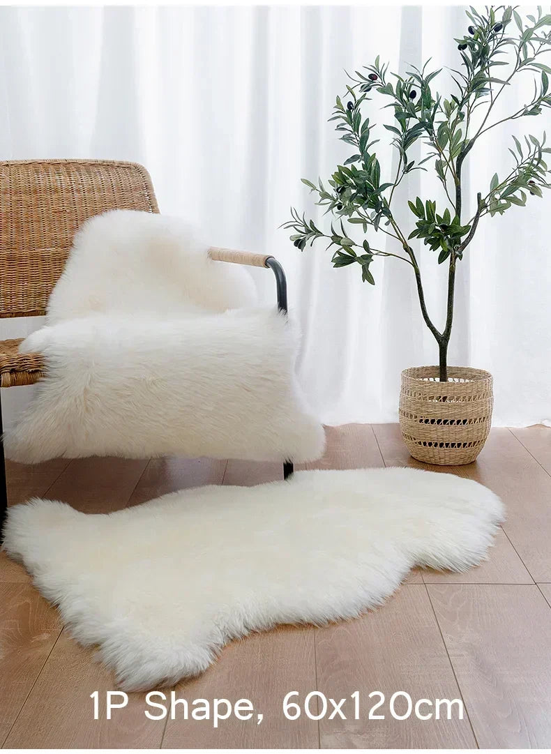 FORSWAN Soft White Faux Fur Area Rug for Kids and Adults