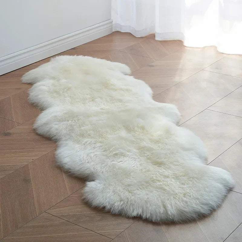 FORSWAN Soft White Faux Fur Area Rug for Kids and Adults