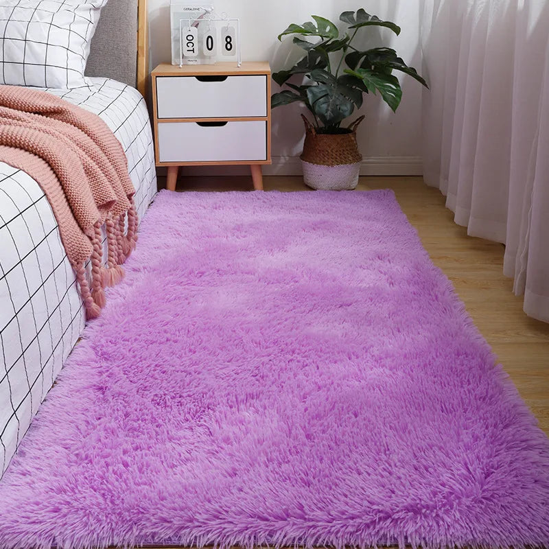 Solid Color Polyester Bedside Blanket for Girls