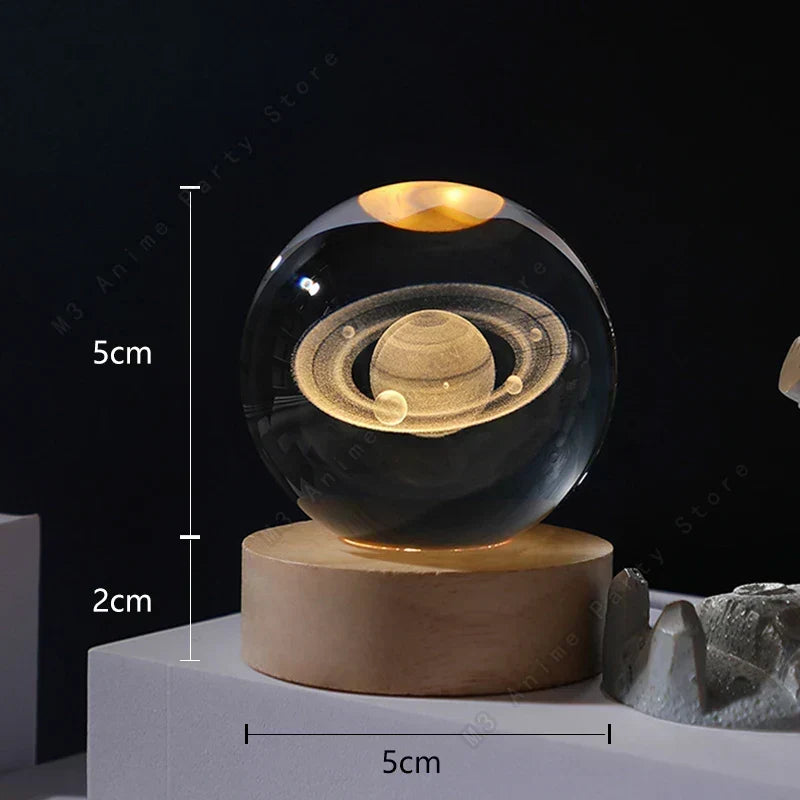3D Crystal Ball Night Light Lamp for Kids 5cm