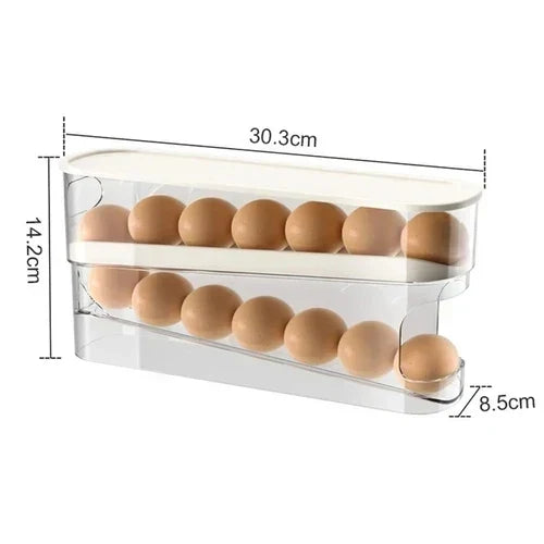 Plastic Egg Storage Box Automatic Rolling Dispenser