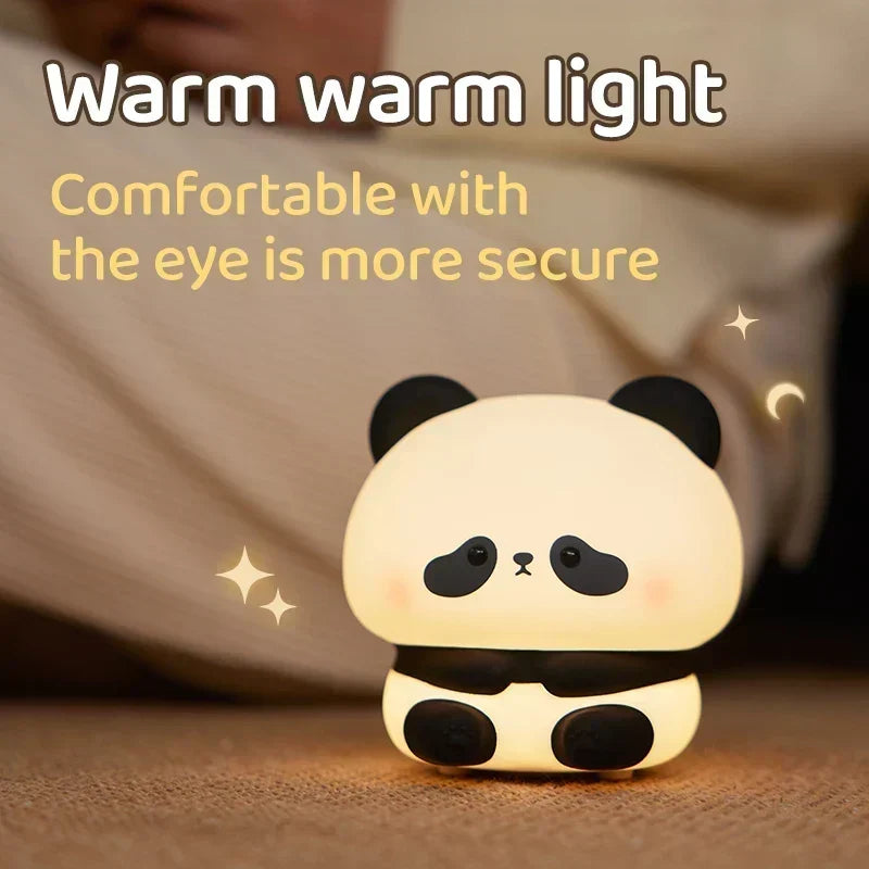 Panda LED Night Light Cute Silicone USB Rechargeable Lamp