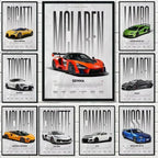 W16 750S Canvas Painting Sports Car Wall Art
