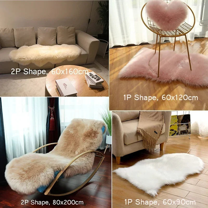 FORSWAN Soft White Faux Fur Area Rug for Kids and Adults