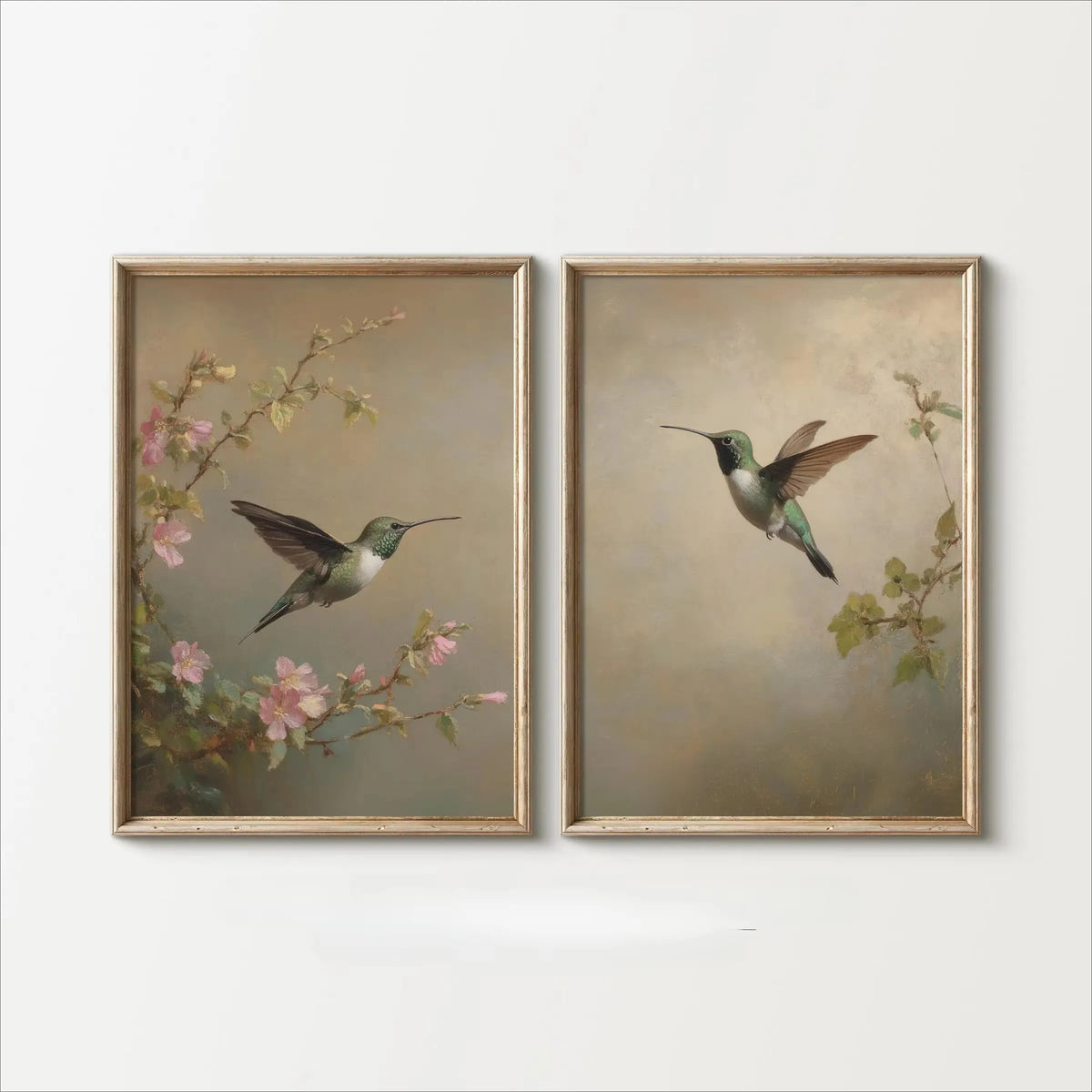 Retro Hummingbird Canvas Prints for Home Decor