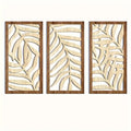 Wooden Tropical Palm Leaf Wall Art Set of 3