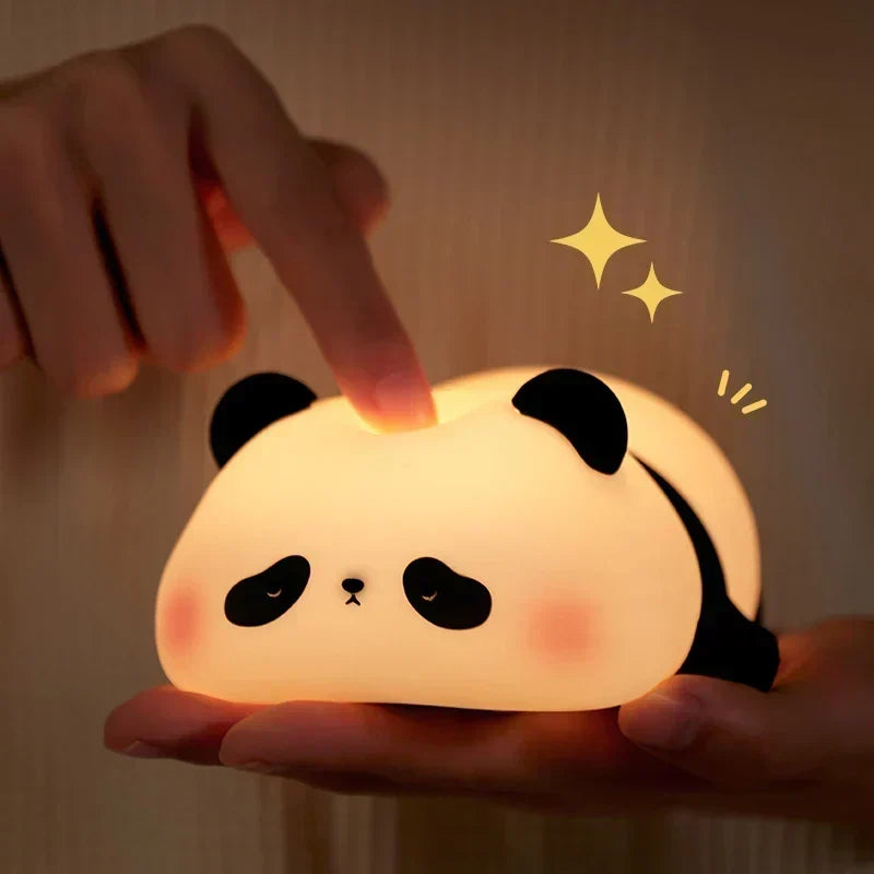 Panda LED Night Light Cute Silicone USB Rechargeable Lamp