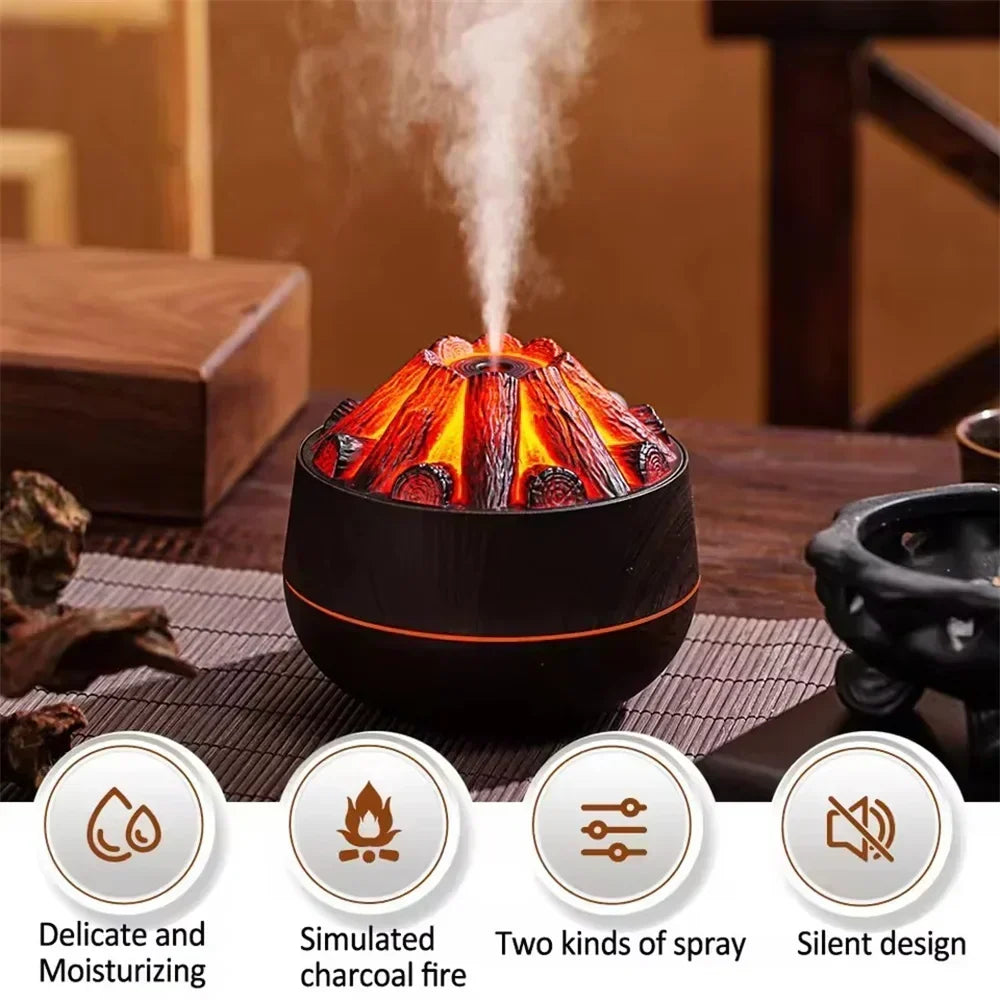 Charcoal Flame Essential Oil Diffuser 300ml Humidifier