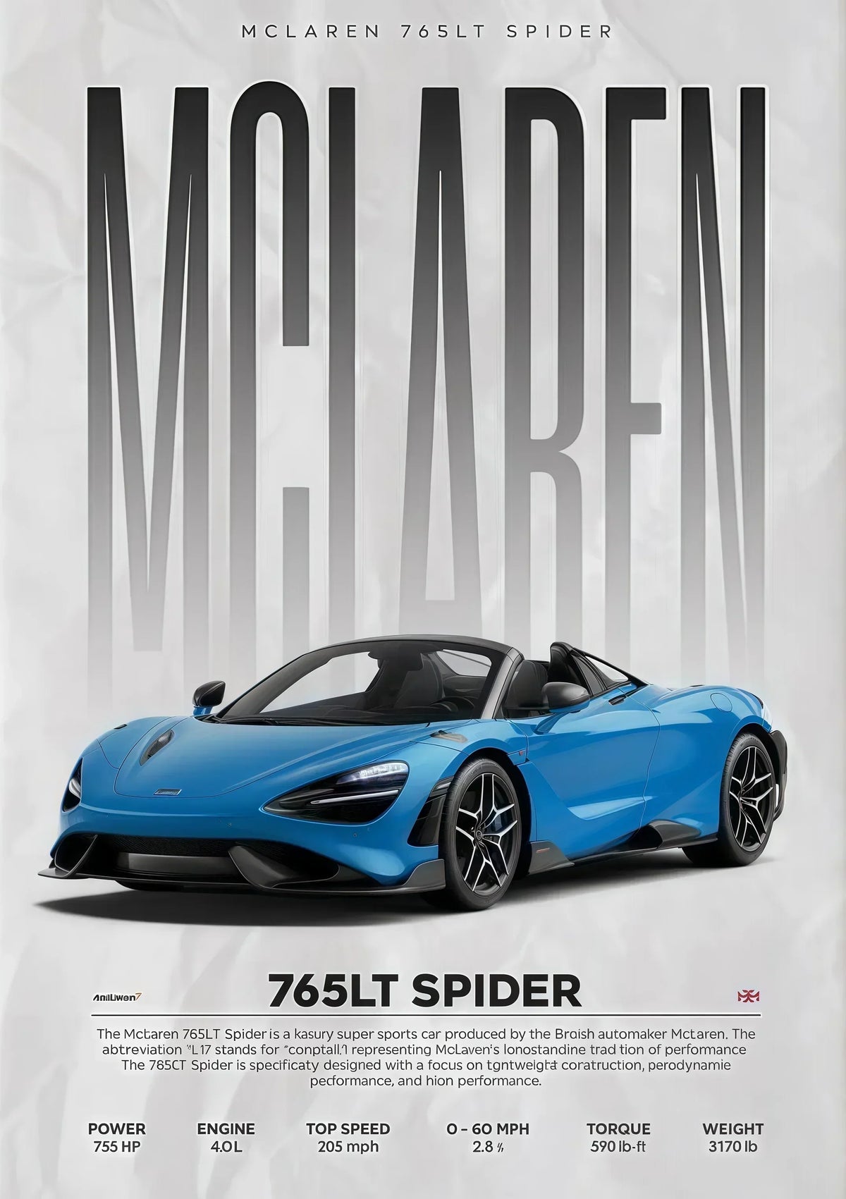 W16 750S Canvas Painting Sports Car Wall Art