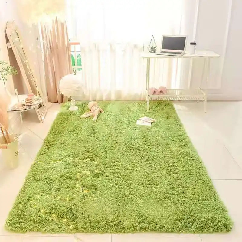 VIKAMA Plush Tie-Dye Carpet for Girls Bedroom