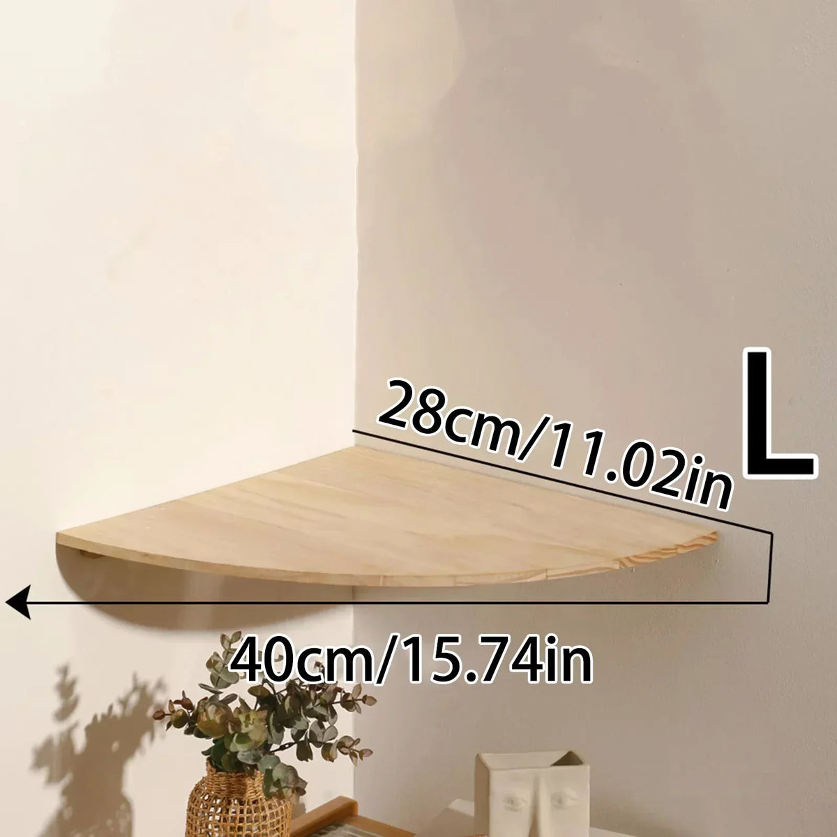 Burlywood Wood Floating Corner Shelf for Living Room
