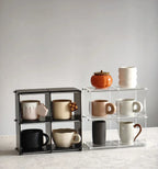 Acrylic Tea Set Storage Rack for Kitchen Countertops