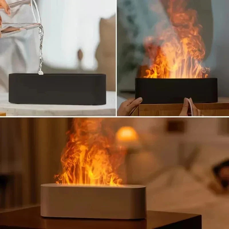 Essential Oil Diffuser with Flame Effect and Night Light
