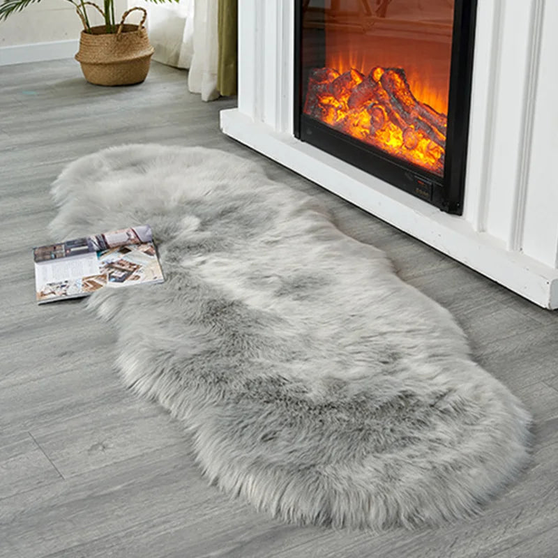 FORSWAN Soft White Faux Fur Area Rug for Kids and Adults