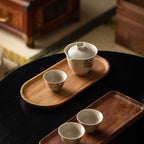 Wooden Food Tray Round Rectangle Snack Plate