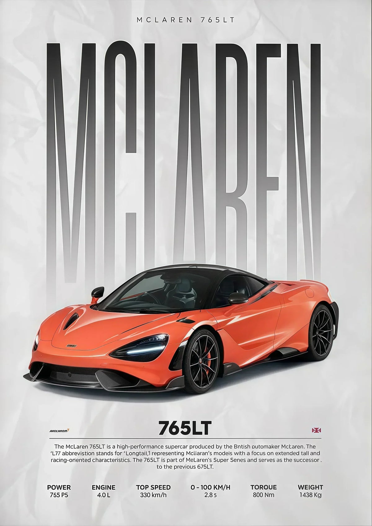 W16 750S Canvas Painting Sports Car Wall Art